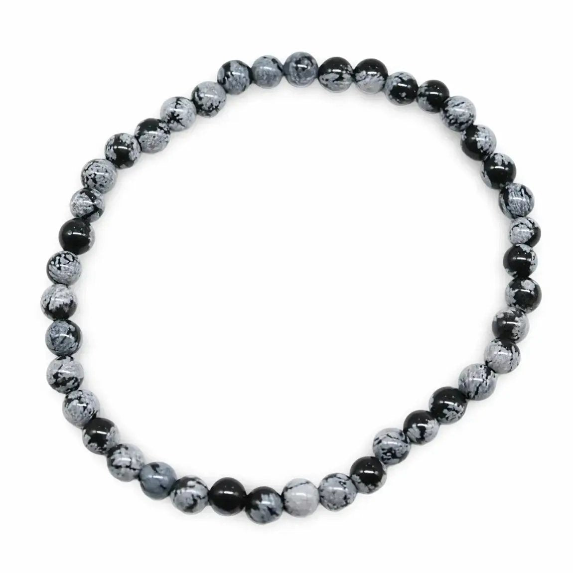 Bracelet - Snowflake Obisidian - 4mm