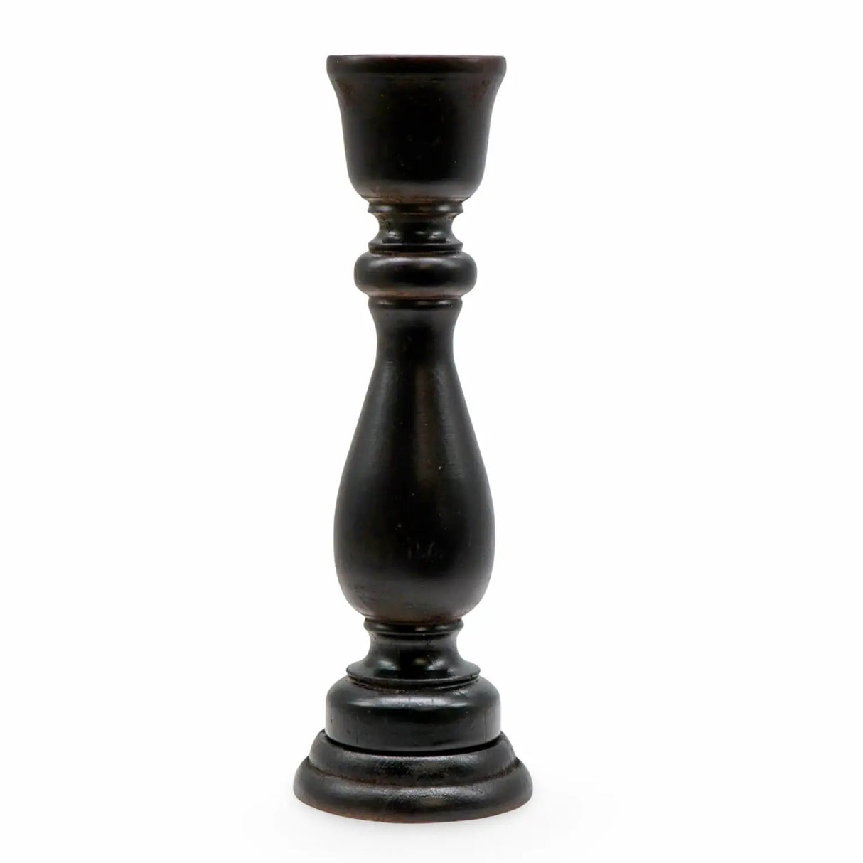 Candle Holder - Pine Wood - Coconut Brown