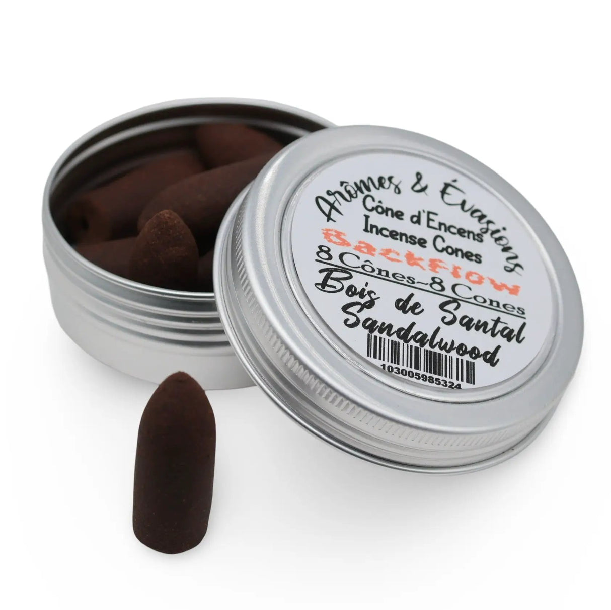 Incense - Backflow Cones - Sandalwood - 8 Cones