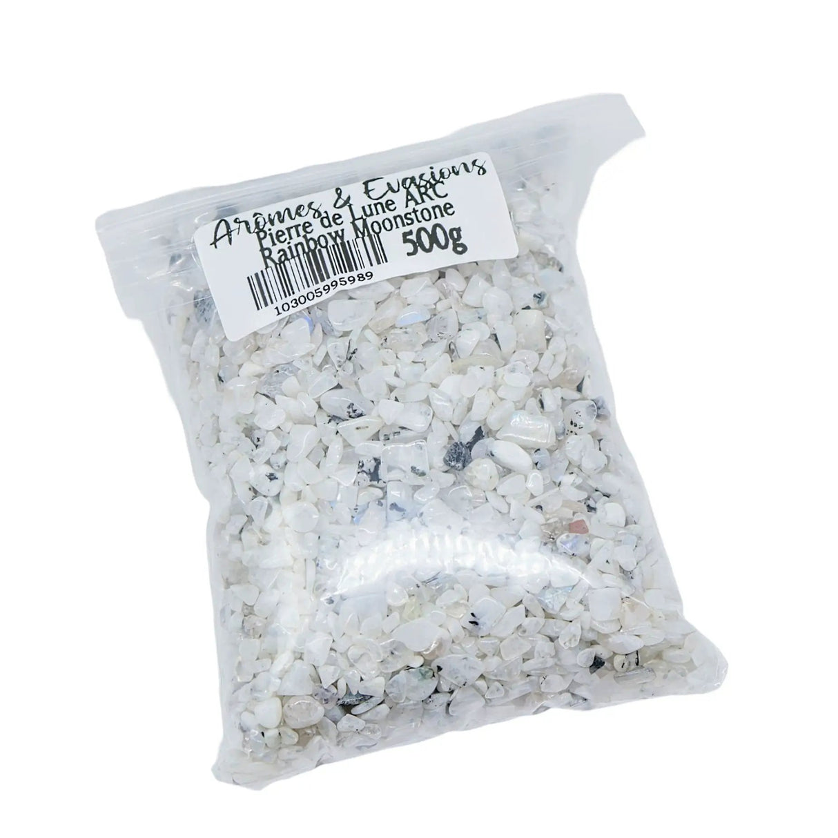 Stone - Tumbled Chips - Rainbow Moonstone - 3 to 5mm 500 g