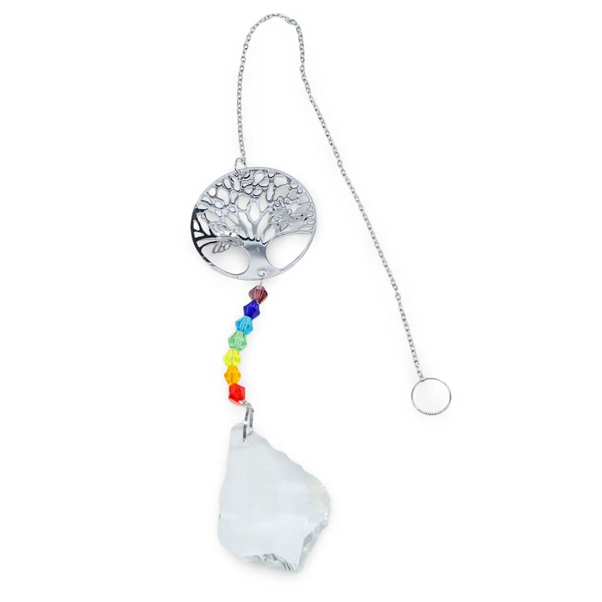 Home Decor - Suncatcher - Crystal Hanging Ornament - Water Drop, 7 Chakra & Tree of Life