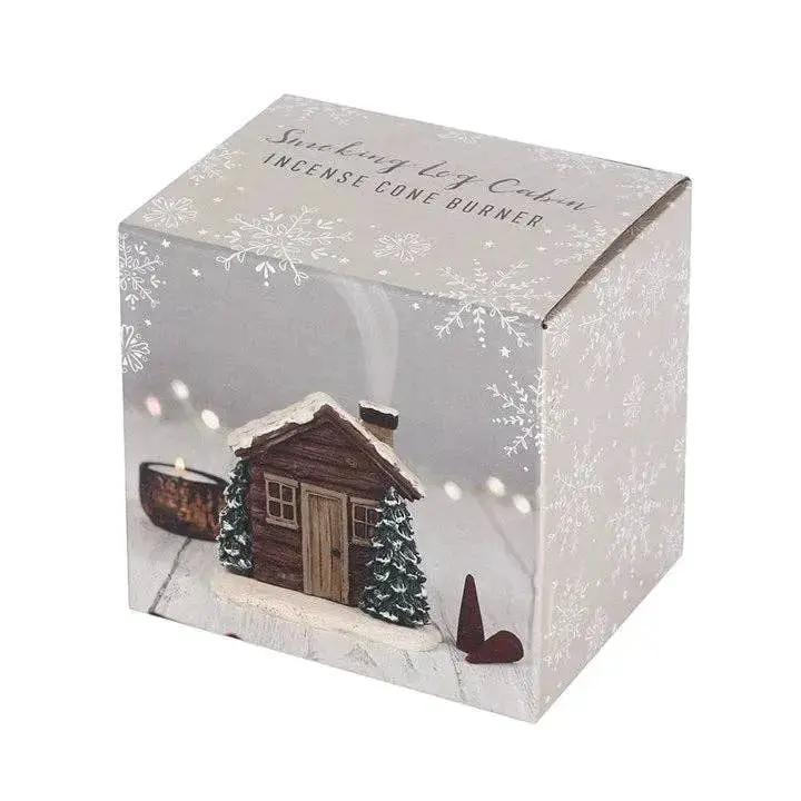 Incense Burner - Winter Log Cabin - Cone Burner
