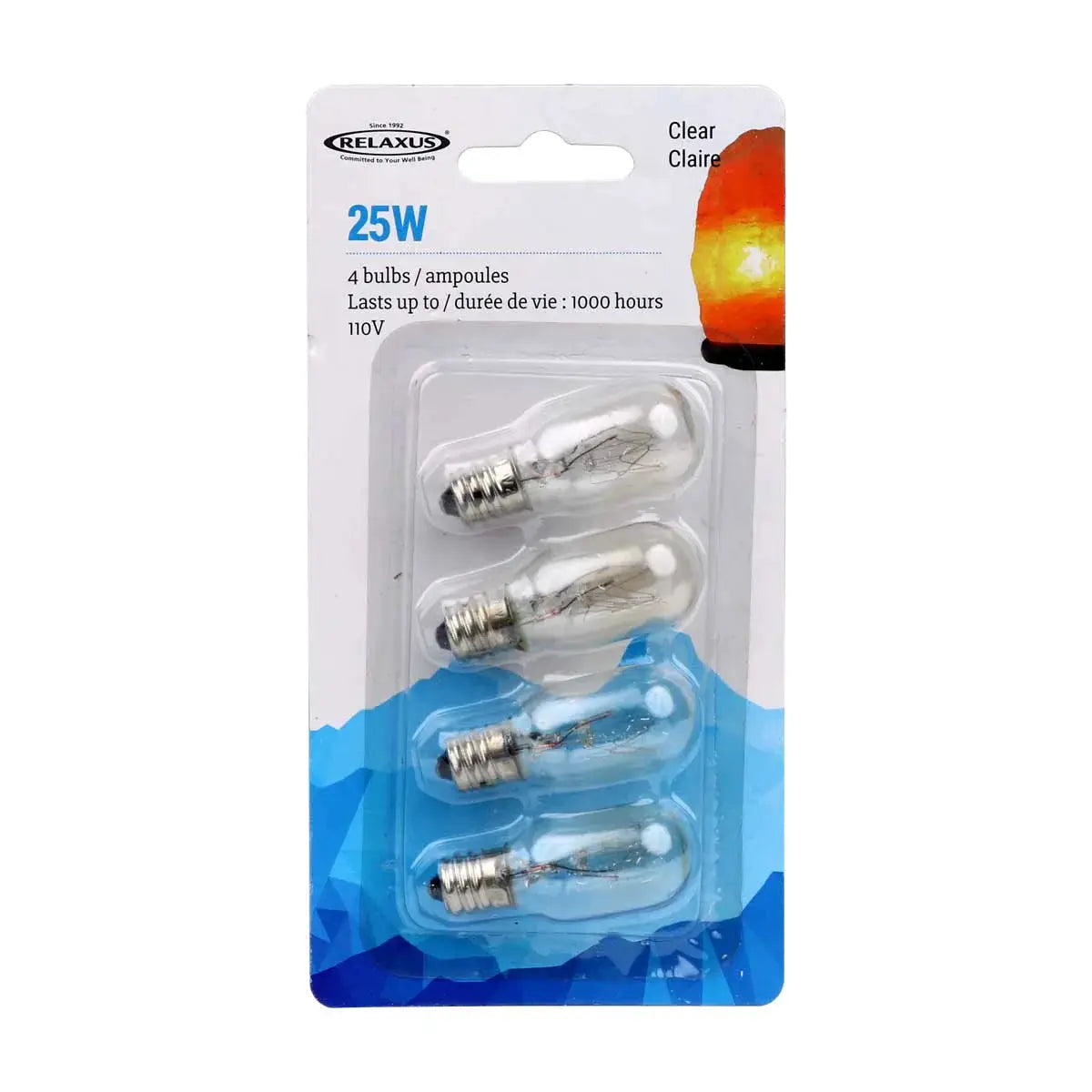 Home Decor - Himalayan Salt Lamp - Replacement Clear Bulbs 25 W Clear Bulb – Pack of 4