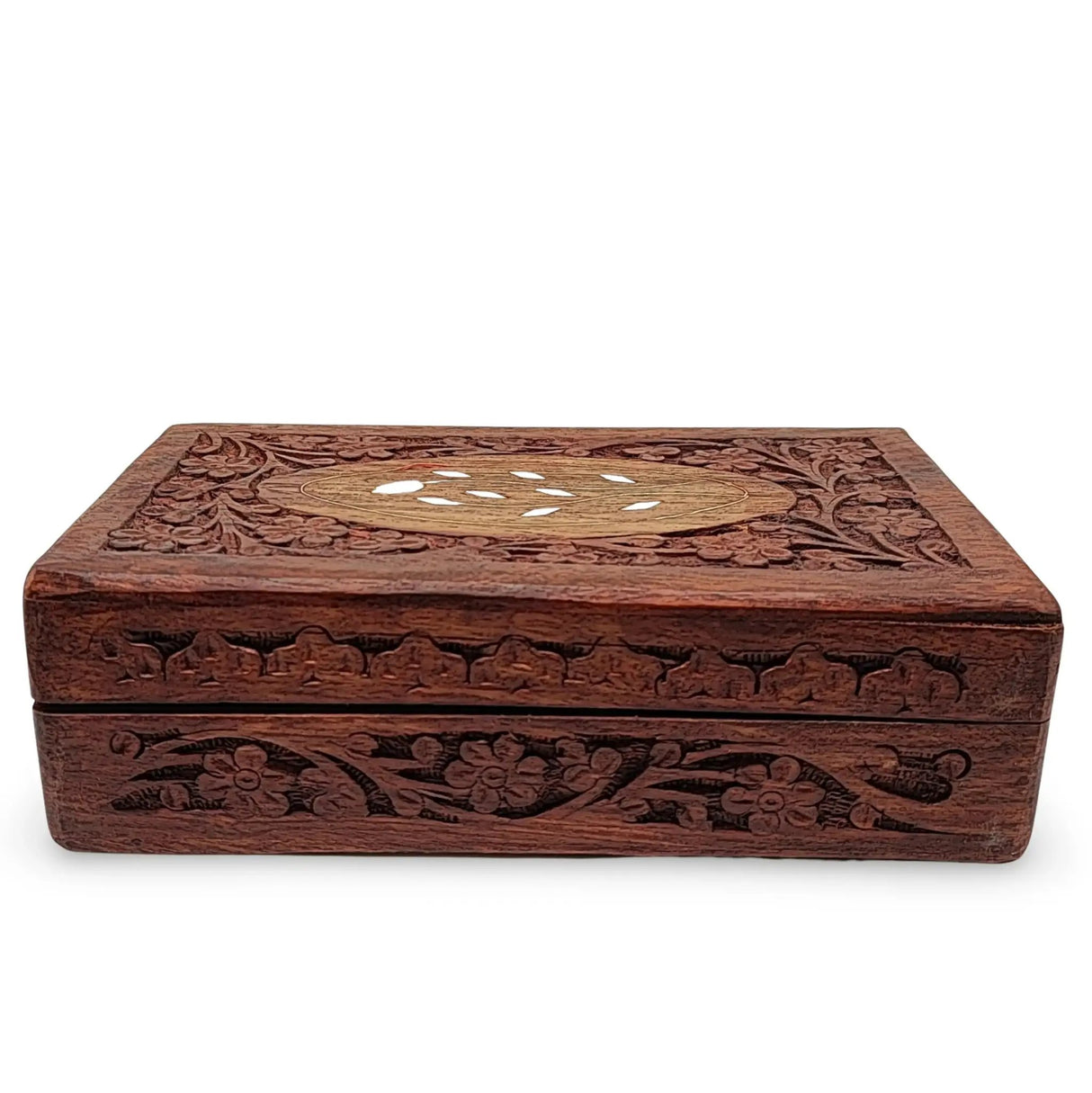 Deluxe wooden gift box for 7 Chakras essential oils and bracelet set.