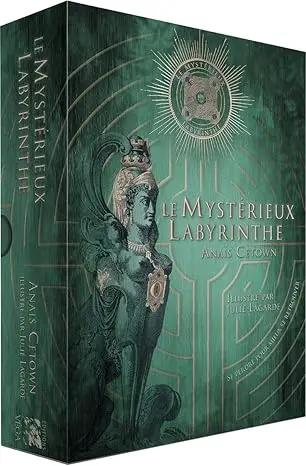 Astro Tarot Oracle deck by Pür Sérénité in a teal box featuring a goddess statue and labyrinth motif.
