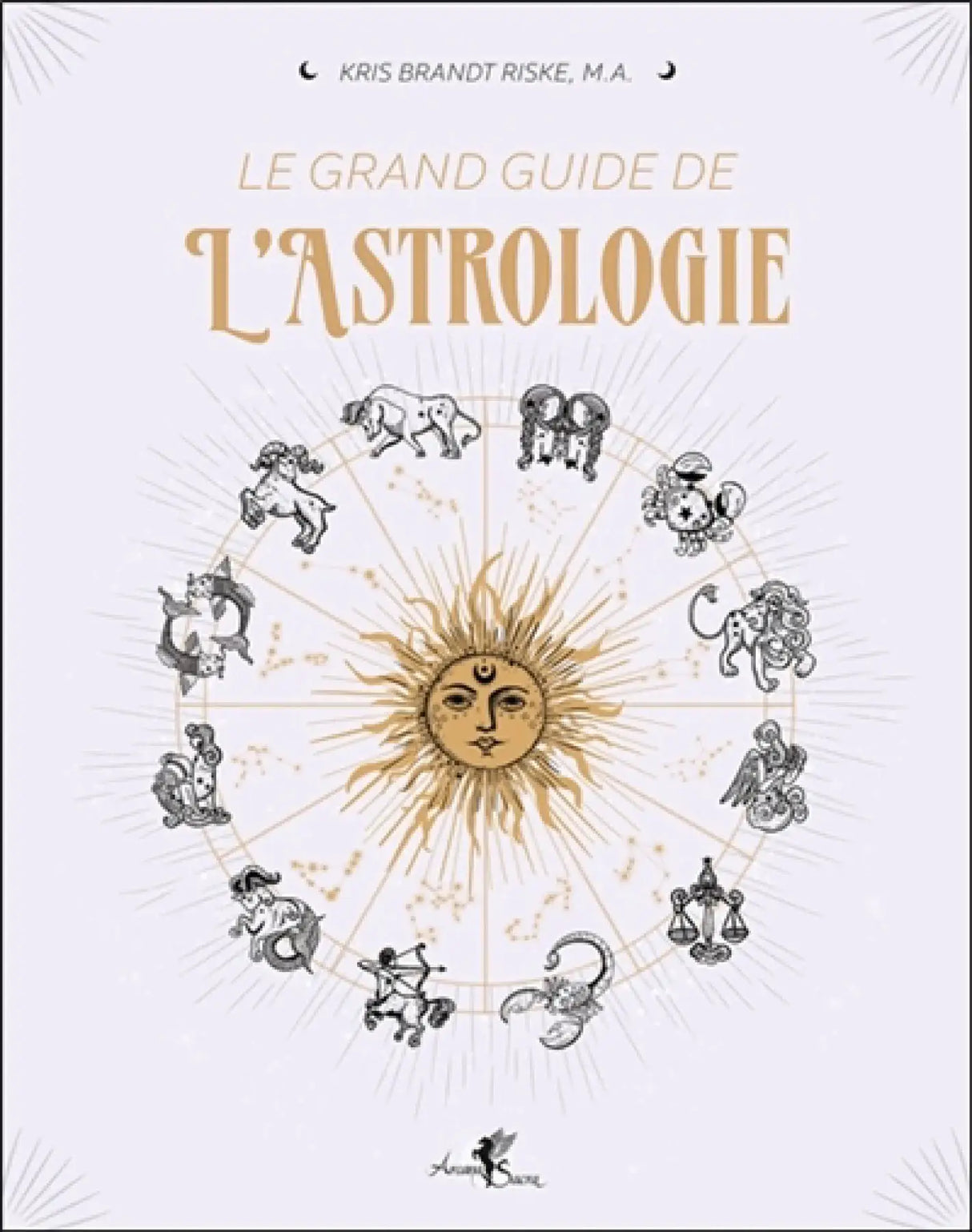 Livre Le Grand Guide de l'Astrologie, Pür Sérénité, lavender cover with gold sun zodiac wheel