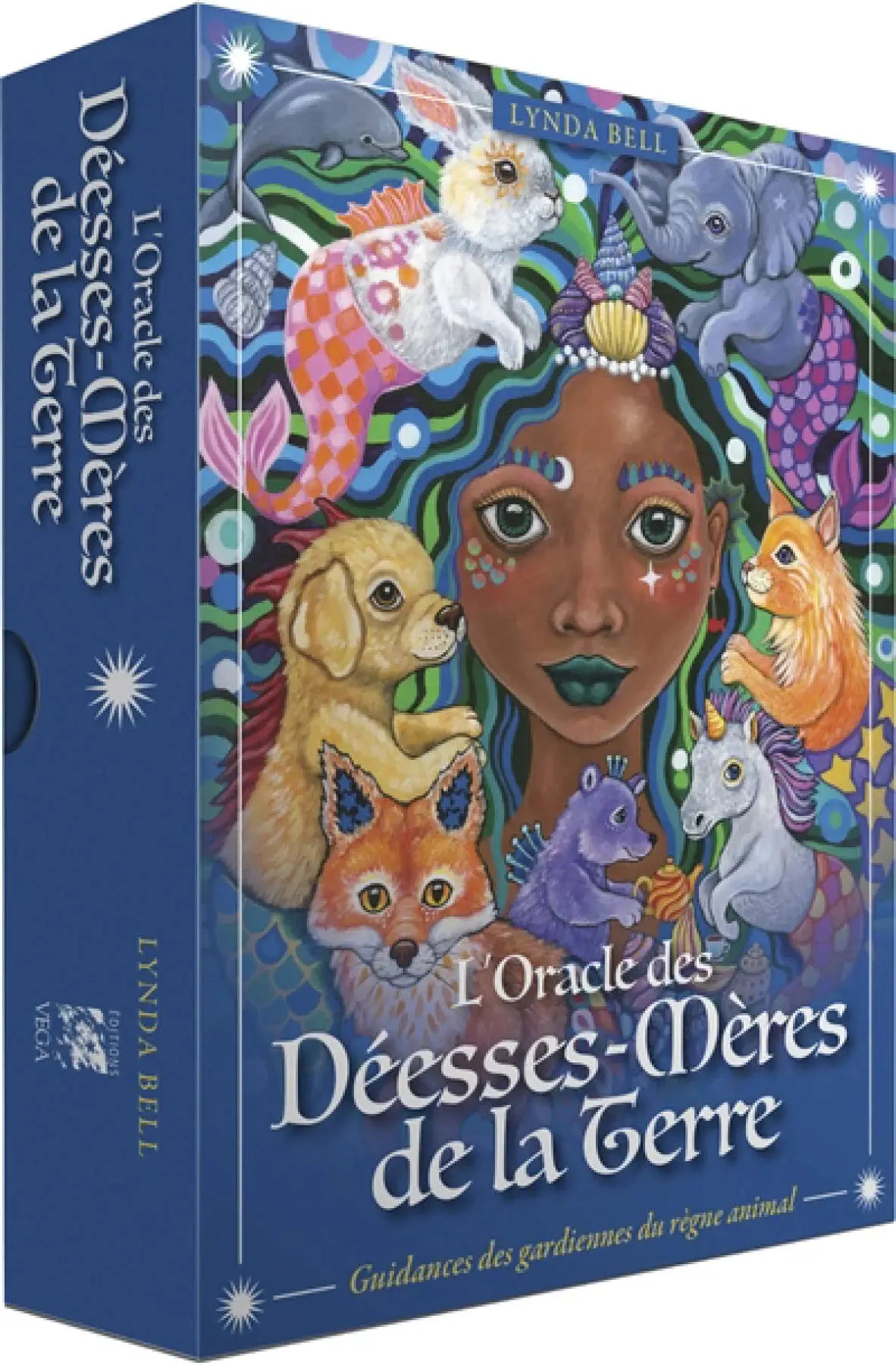 Astro Tarot Oracle deck by Pür Sérénité, vibrant cover featuring a crowned woman surrounded by animals