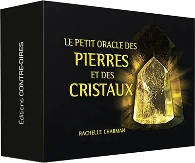 Astro Tarot Oracle box set: Le Petit Oracle des Pierres et des Cristaux by Pür Sérénité; black box with gold crystal.