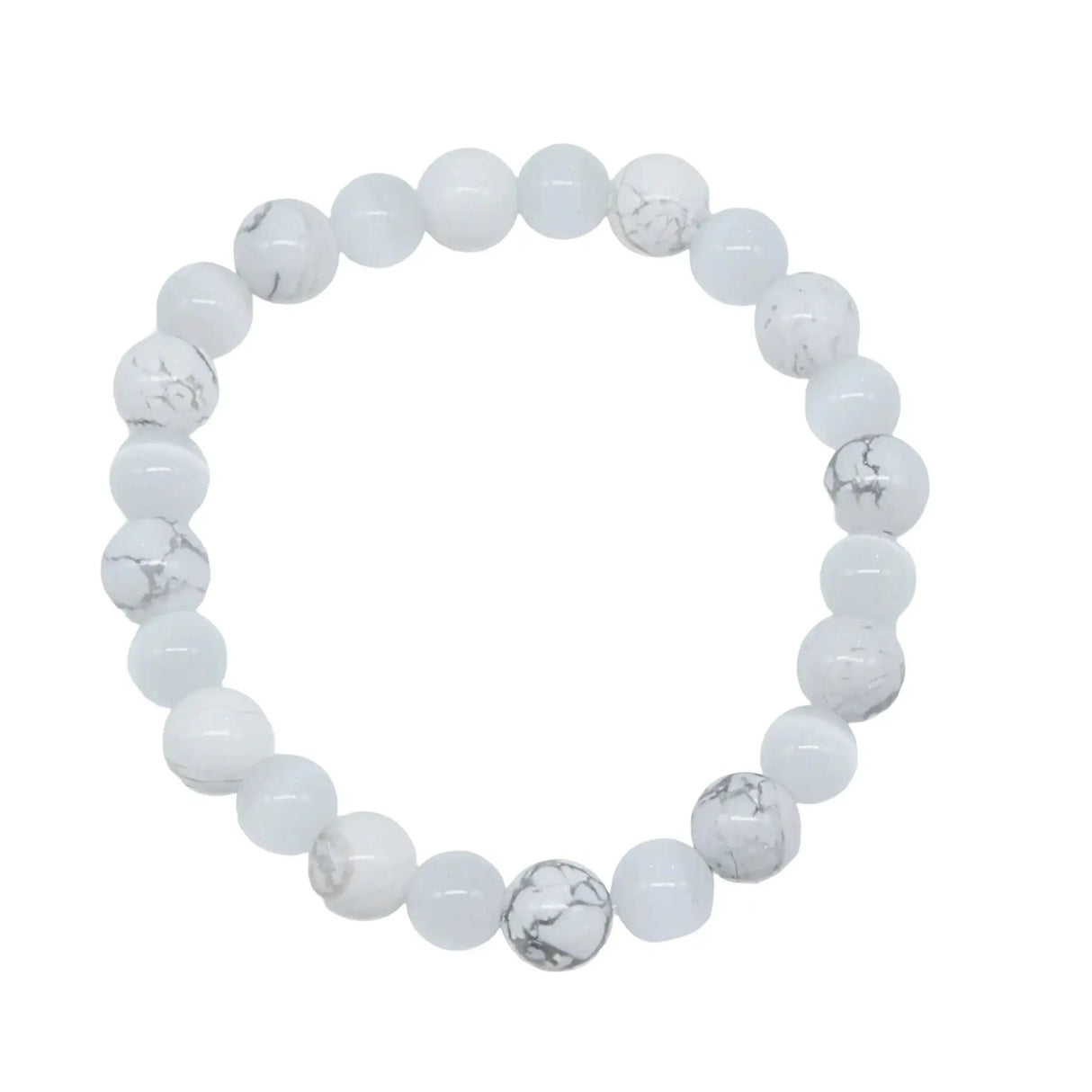Bracelet - Howlite & Cat Eye - 8mm