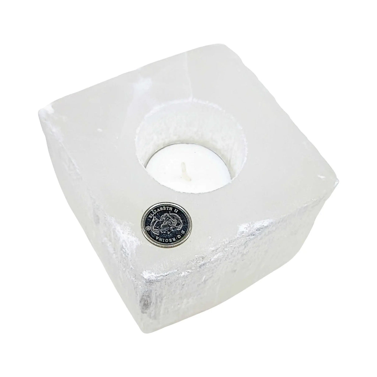 Candle Holder -Selenite Cube