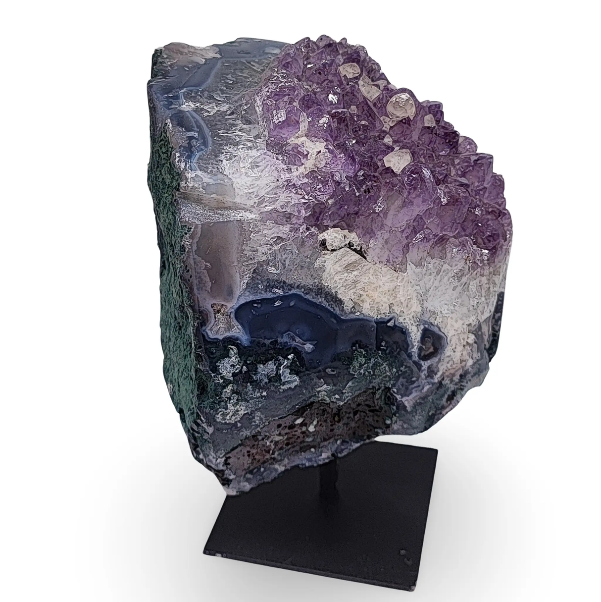 Cluster -Druzy on Metal Stand -Amethyst -1521g