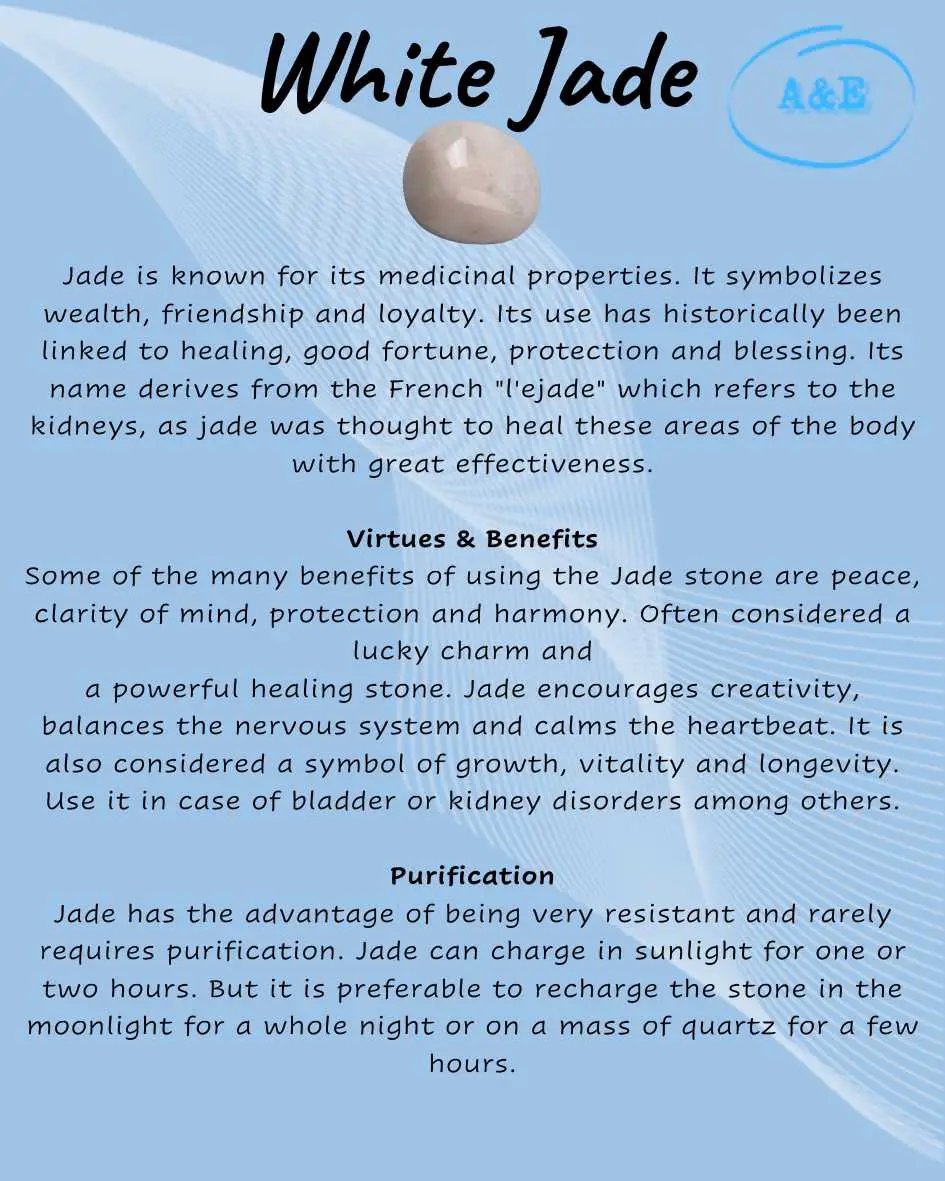 Descriptive Cards -Precious Stones & Crystals -White Jade