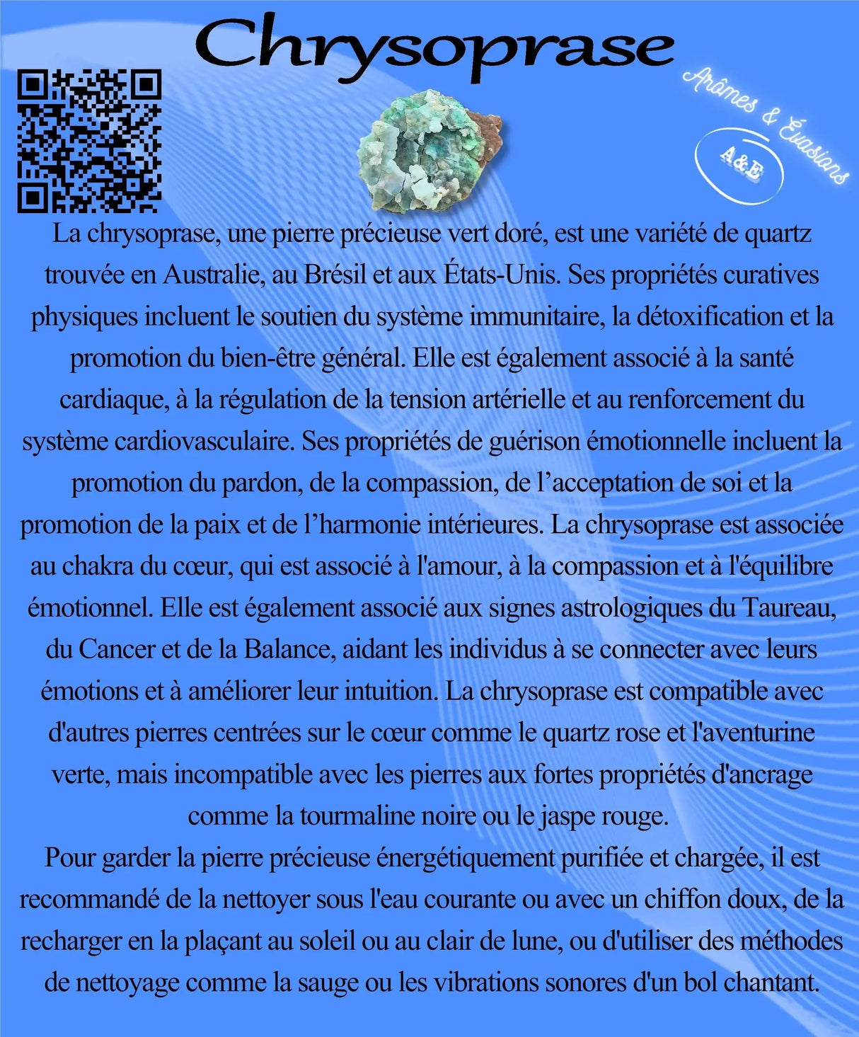 Descriptive Cards - Precious Stones & Crystals - Chrysoprase