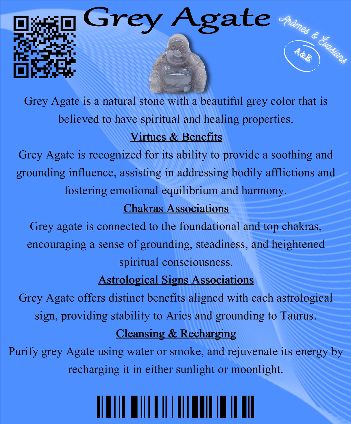 Descriptive Cards - Precious Stones & Crystals - Grey Agate
