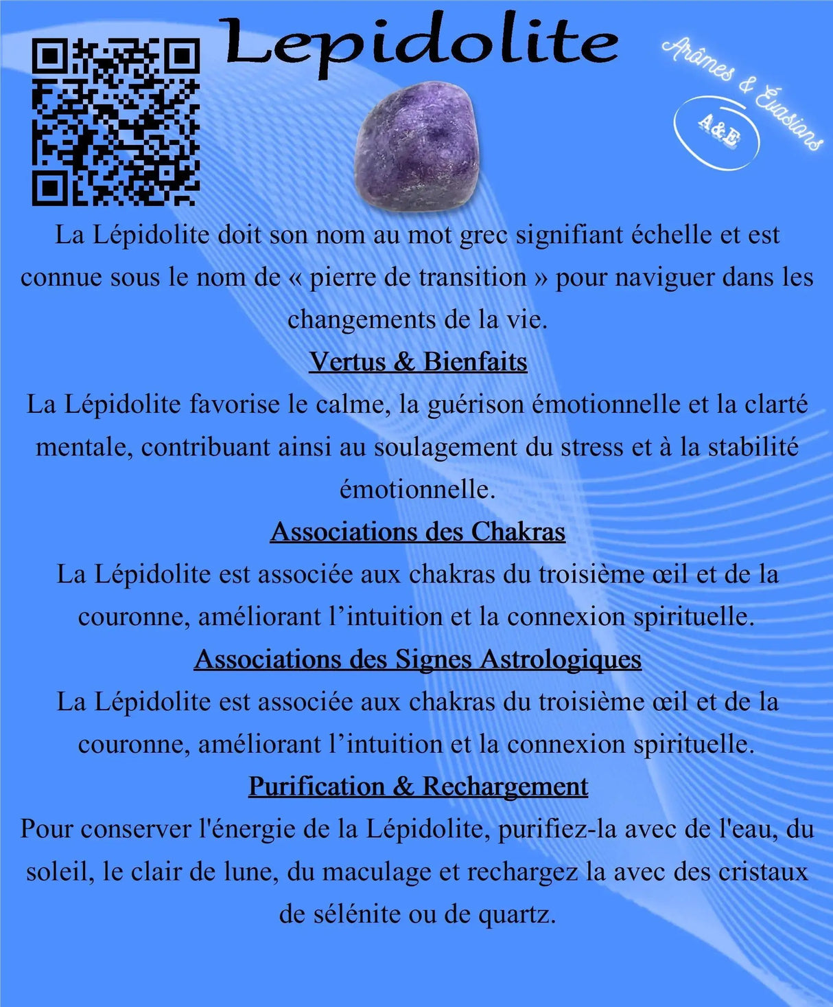 Descriptive Cards - Precious Stones & Crystals - Lepidolite