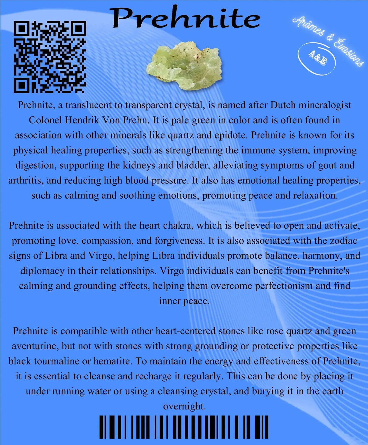 Descriptive Cards - Precious Stones & Crystals - Prehnite