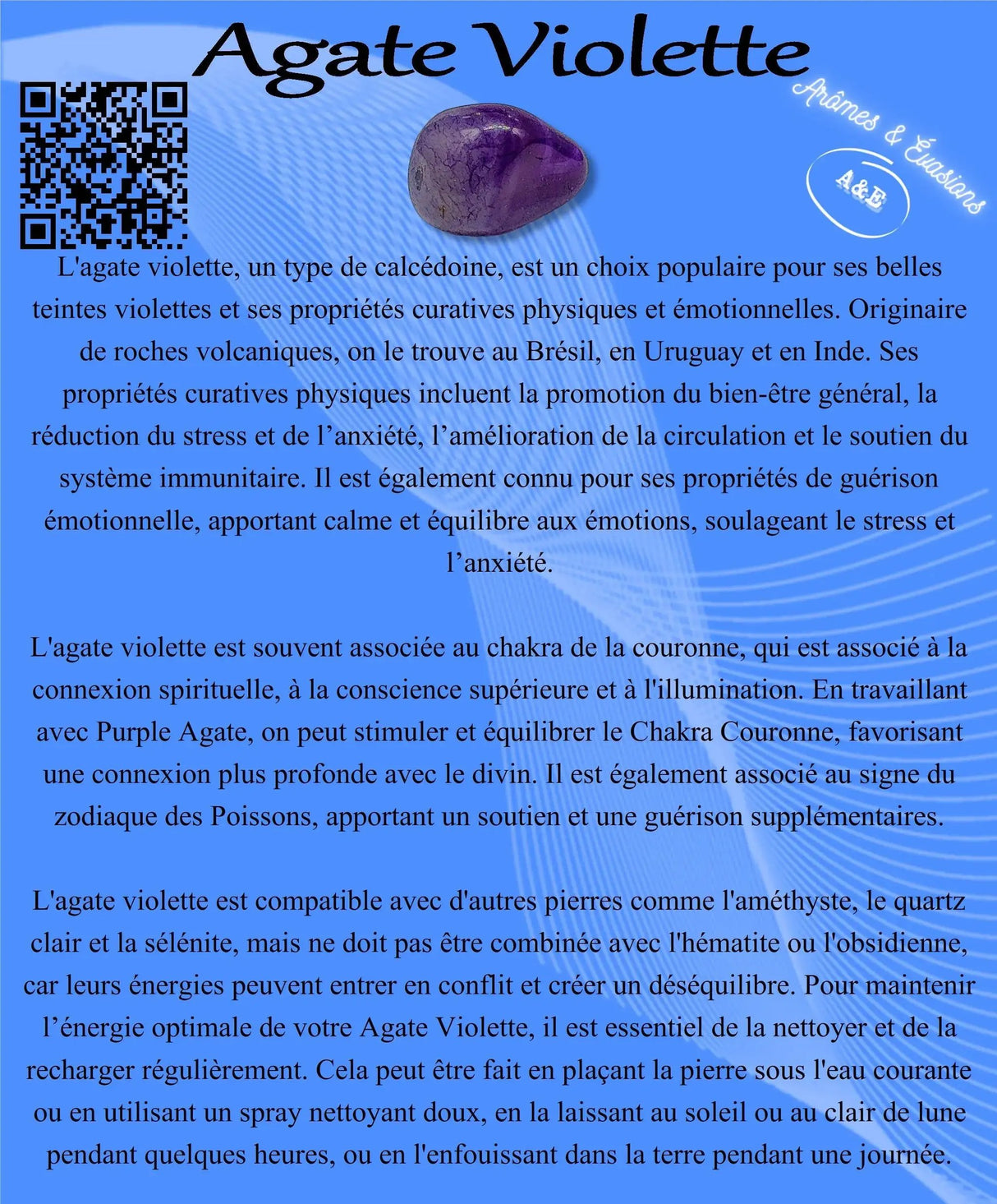 Descriptive Cards - Precious Stones & Crystals - Purple Agate