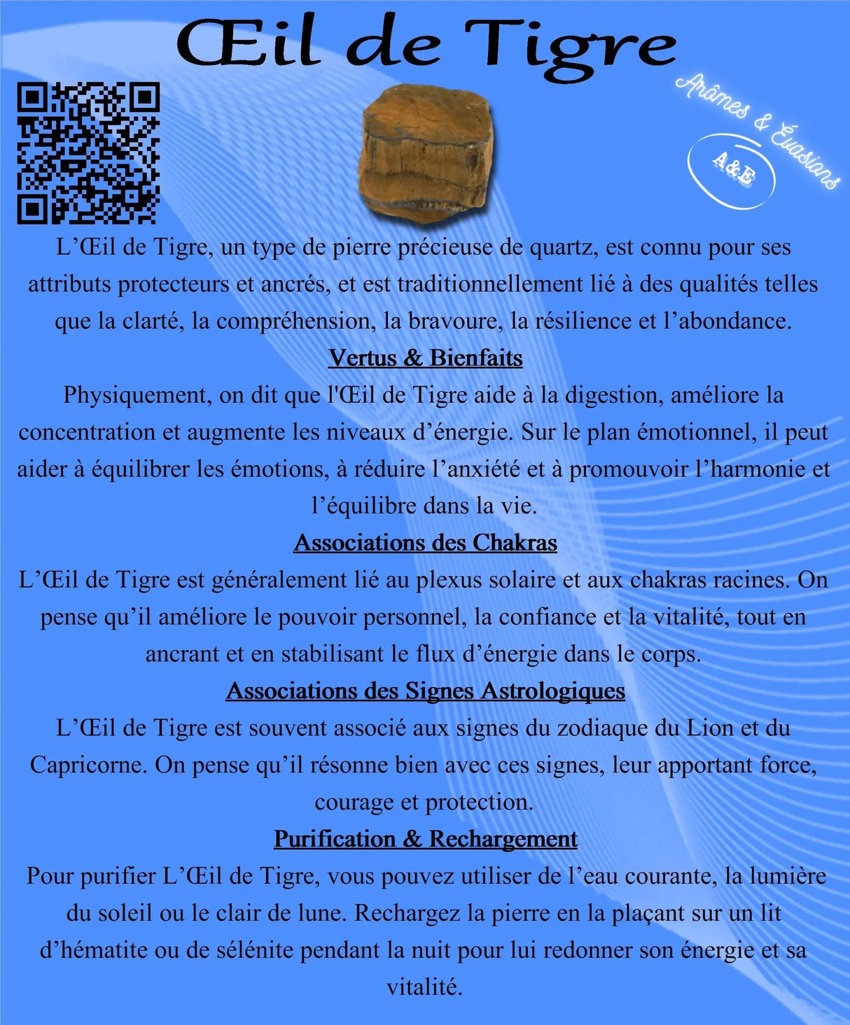 Descriptive Cards -Precious Stones & Crystals -Tiger Eye