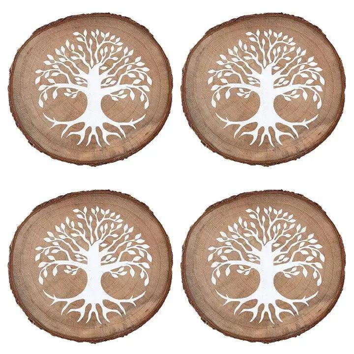 Home Decor - Coaster Set - Tree of Life Wood Slice