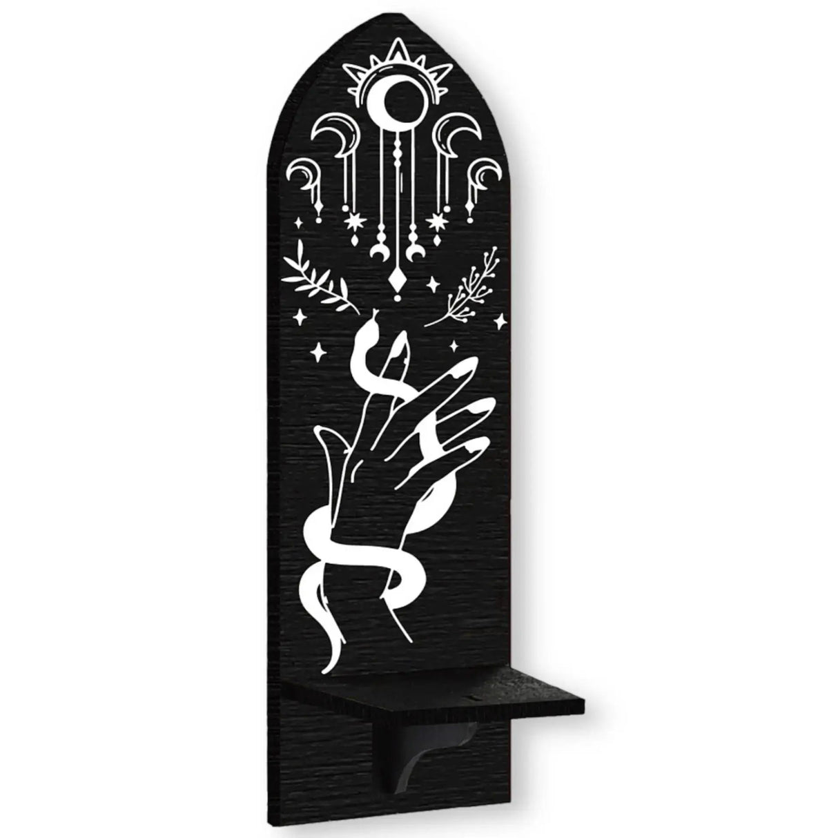 Home Decor -Mystic Wood Mounted Shelf Hand with Snake