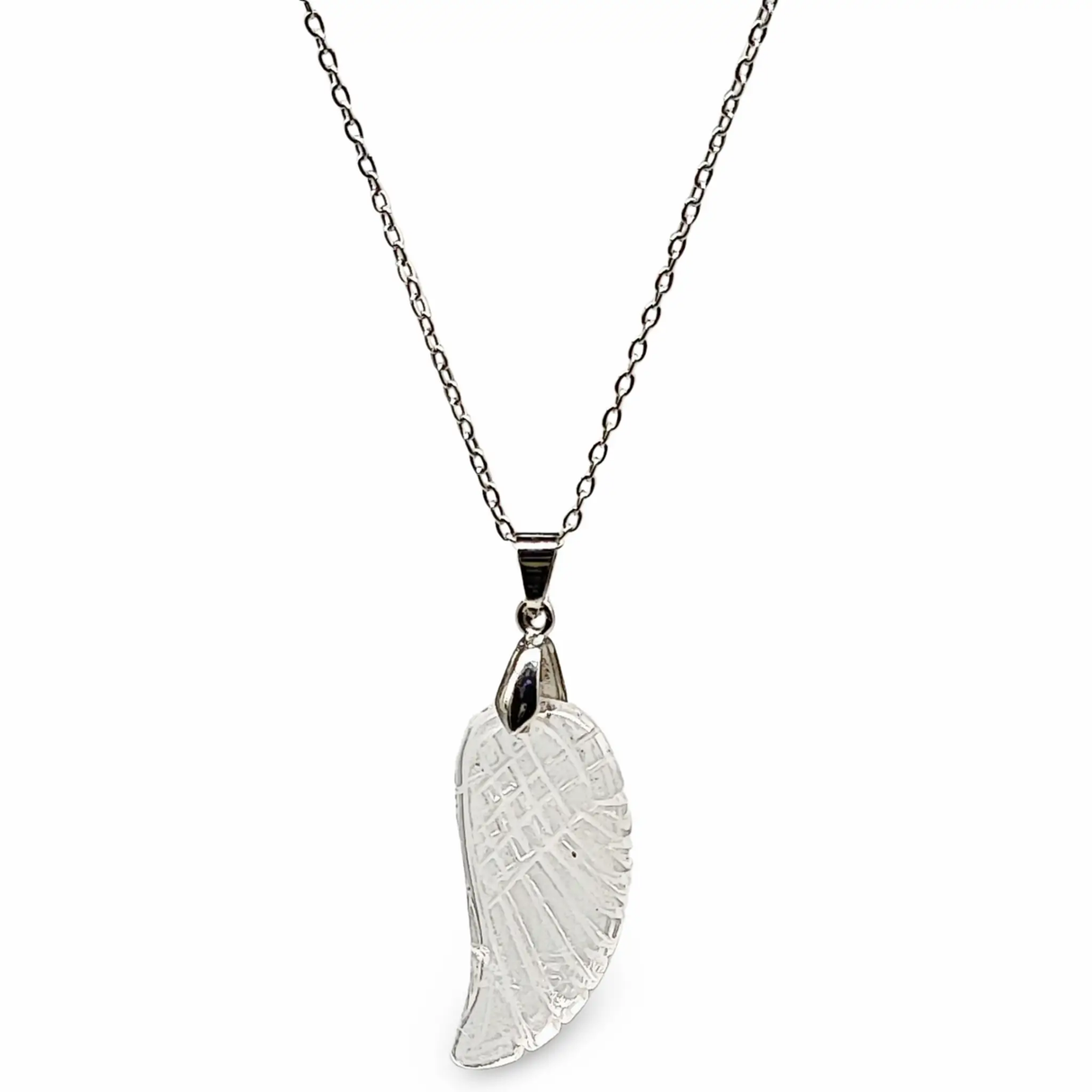 Necklace - Gemstone - Angel Wings - Crystal Quartz
