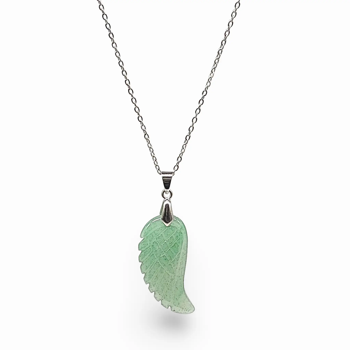 Necklace - Gemstone - Angel Wings - Green Aventurine