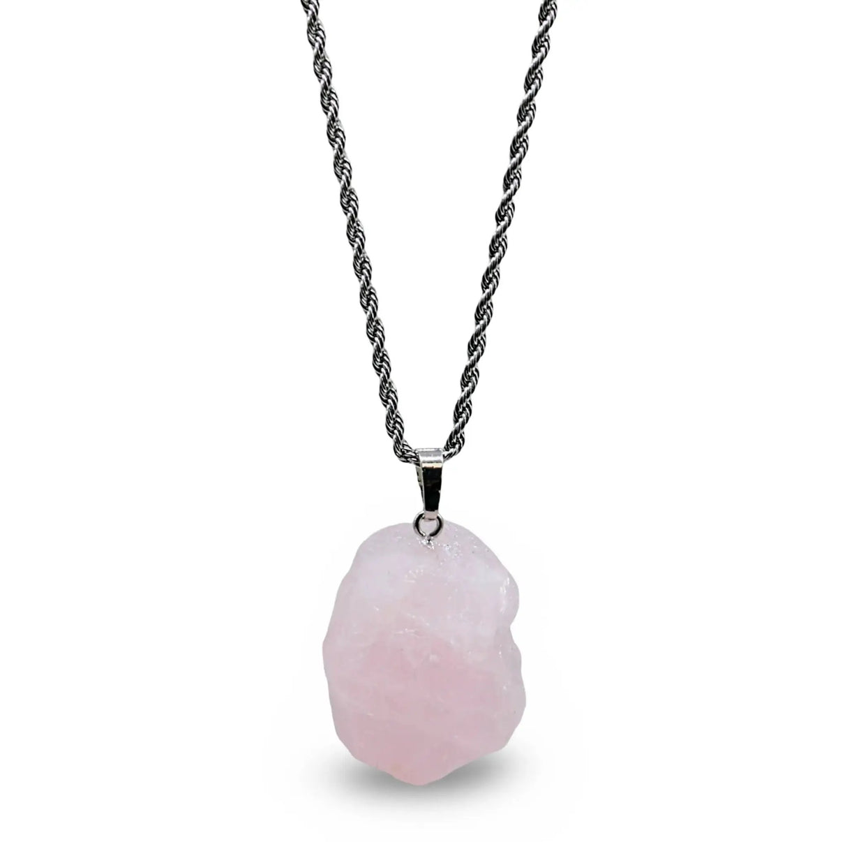 Necklace - Natural Shape - Rose Quartz