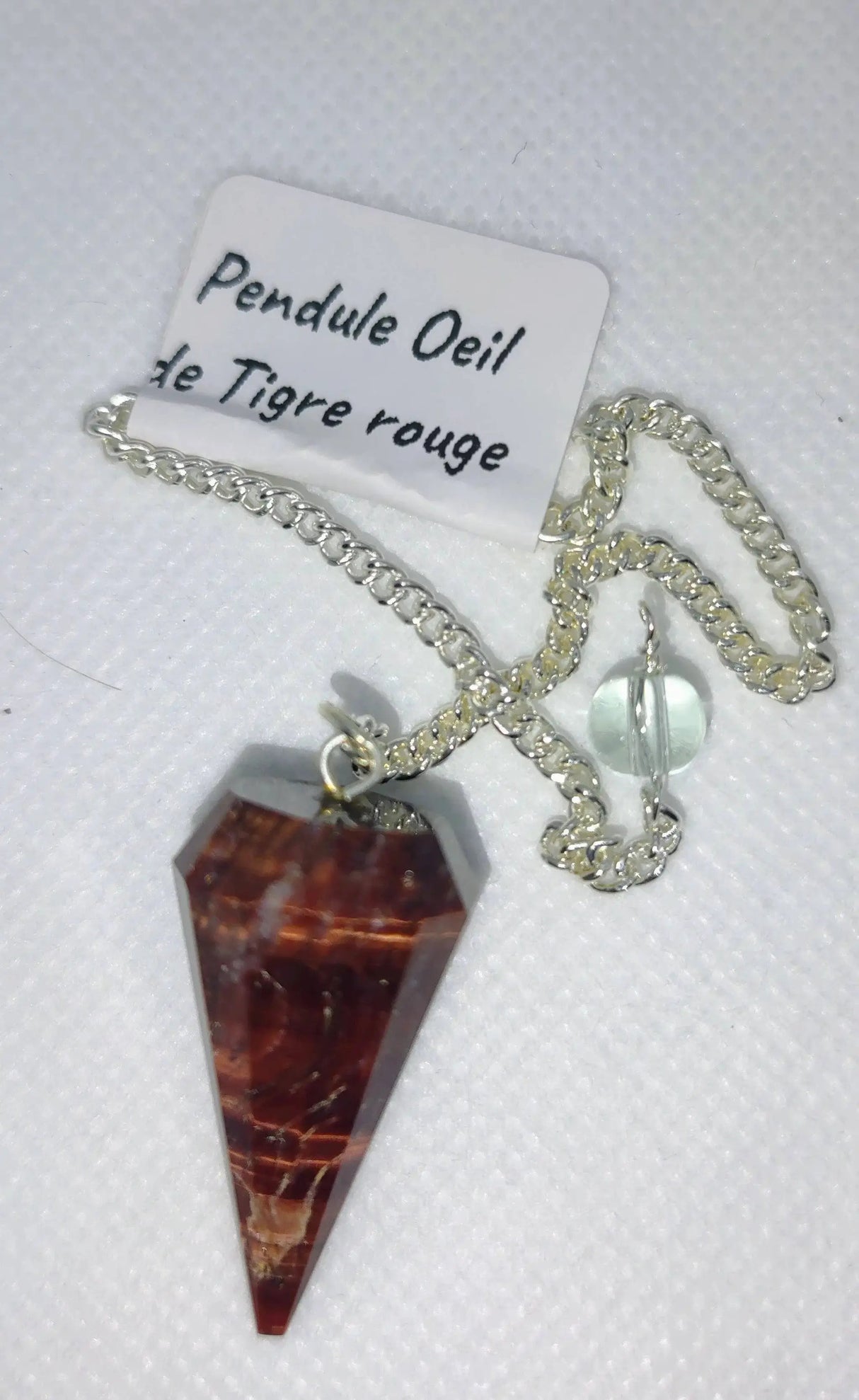 Pendulum -Cone -Choice of Stone Oeil de Tigre Rouge