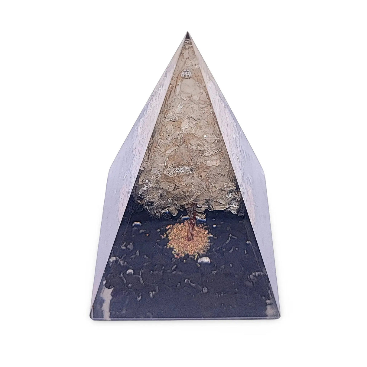 Pyramid -Orgonite -Shungite Gemstones -Crystal Quartz Tree