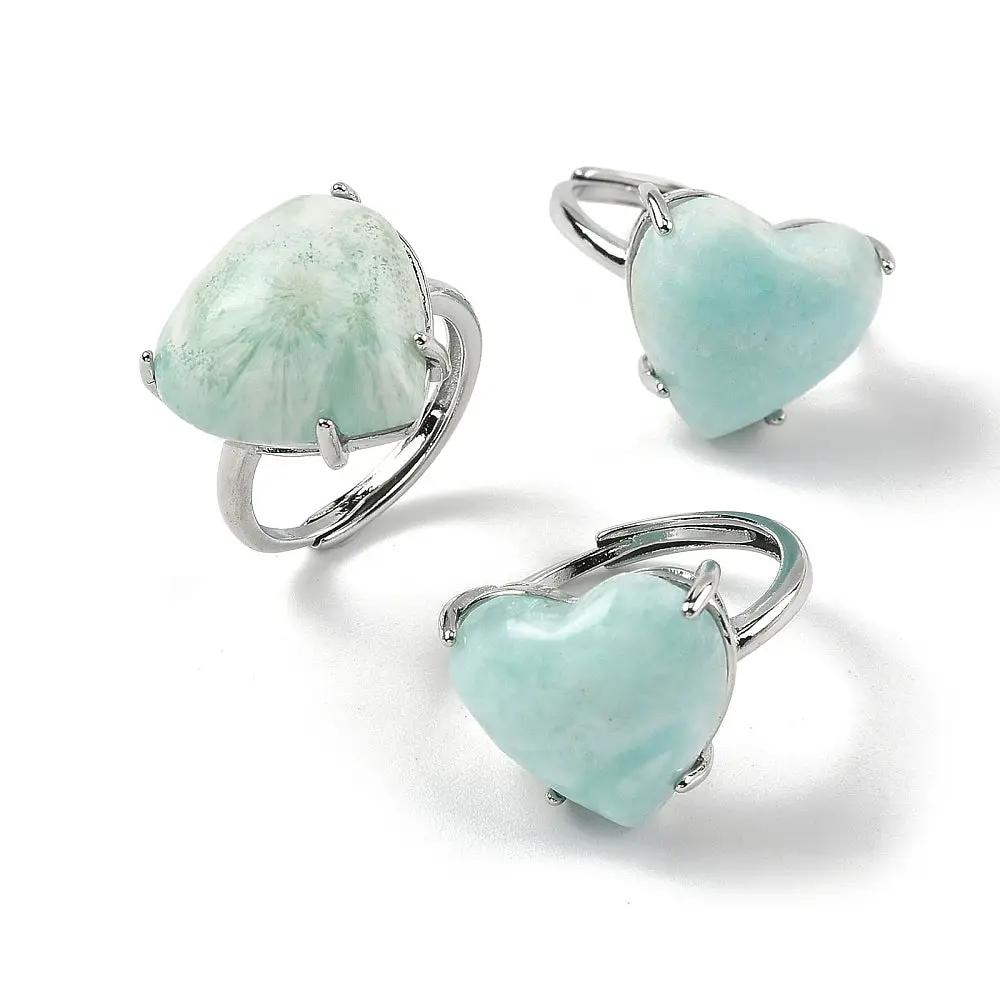 Ring - Hemimorphite - Heart Shape - Adjustable - Pür Sérénité