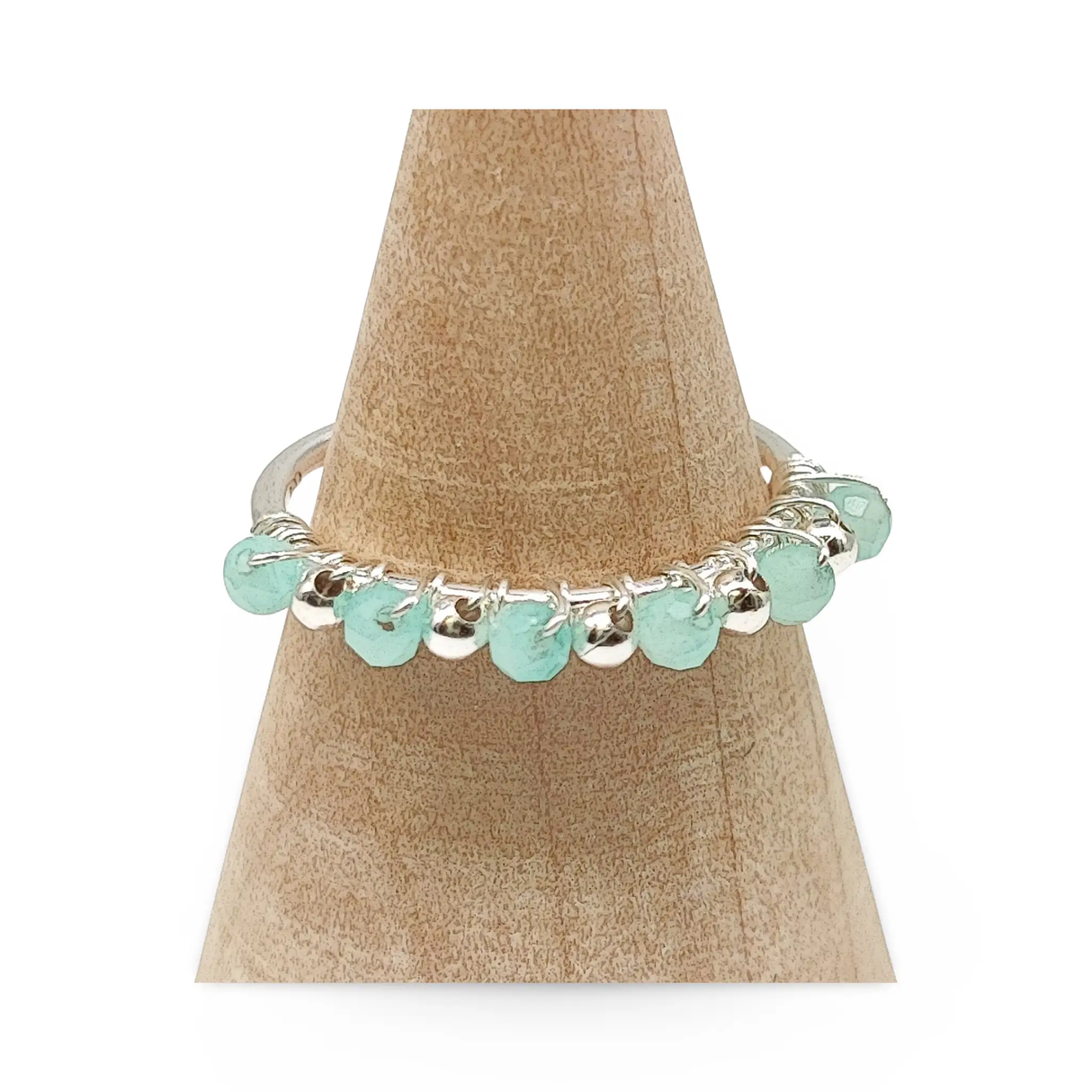 Ring -925 Sterling Silver -Natural Stone -Adjustable Amazonite