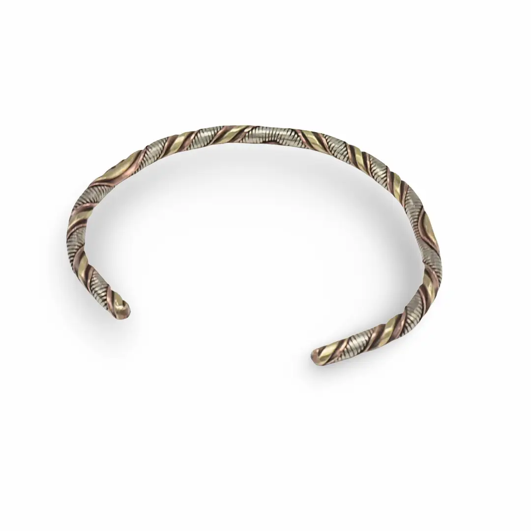 Bracelet – 3 Metals – Intertwined – Adjustable - Pür Sérénité