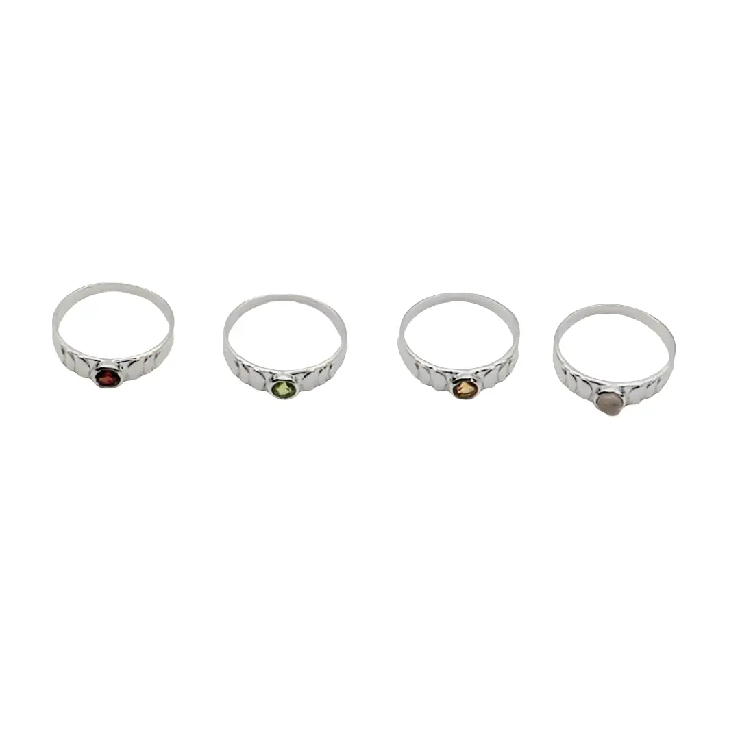 Ring - 925 Sterling Silver - Rond Gemstone