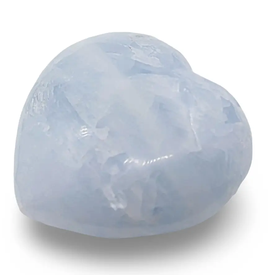 Stone - Blue Calcite - Heart Shape - Tumbled