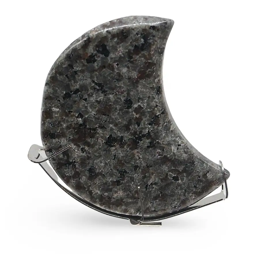 Stone - Yooperlite Moon Shape with Astrological Metal Stand