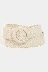Collections by Fame Accessories - Monotone Hoop Buckle Braided Belt