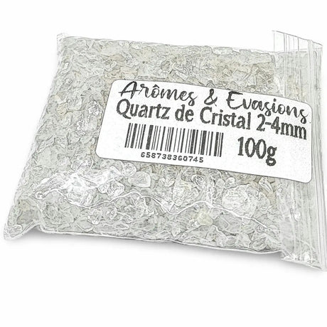 Stone - Tumbled Chips - Crystal Quartz - 2 to 4mm 100 g