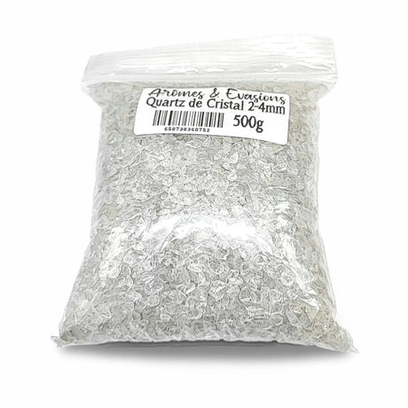 Stone - Tumbled Chips - Crystal Quartz - 2 to 4mm 500 g