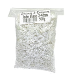 Stone - Tumbled Chips - White Jade - 2 to 4mm 500 g