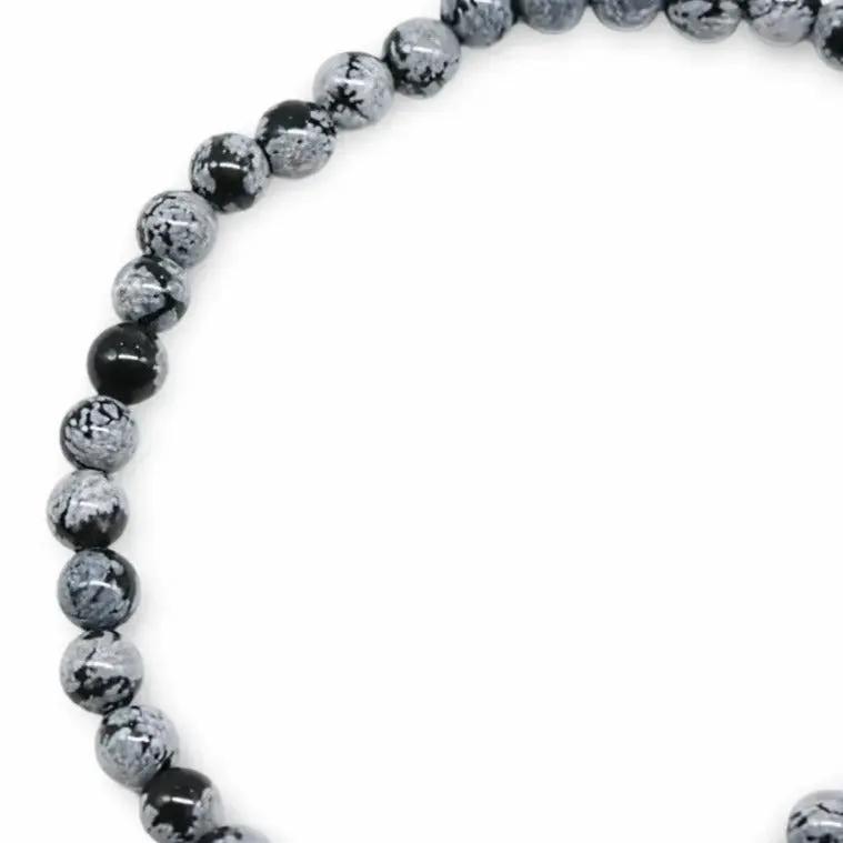 Bracelet - Snowflake Obisidian - 4mm