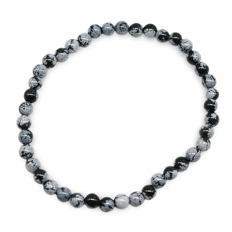 Bracelet - Snowflake Obisidian - 4mm