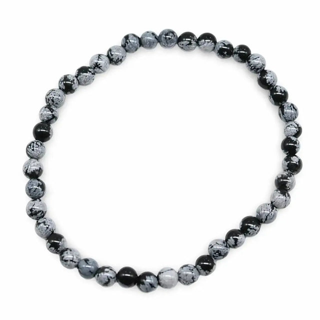 Bracelet - Snowflake Obisidian - 4mm