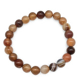 Bracelet - Frosted Striped Agate - 8mm