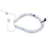 Bracelet - 2Pcs Set - Natural Howlite & Black Onyx with Evil Eye - Braided Matching Bracelets