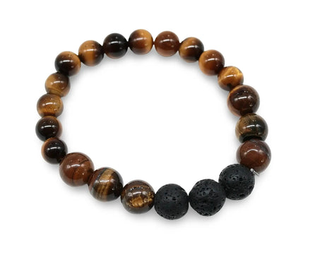Bracelet - Tiger Eye & Lava Stone - 8mm & 10mm
