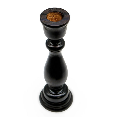 Candle Holder - Pine Wood - Coconut Brown