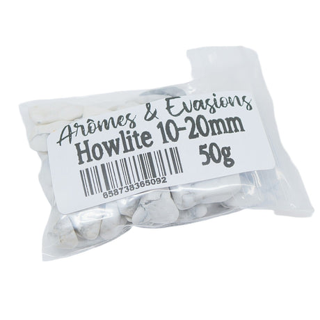 Stone - Tumbled Chips - White Howlite - 10 to 20mm 50 g