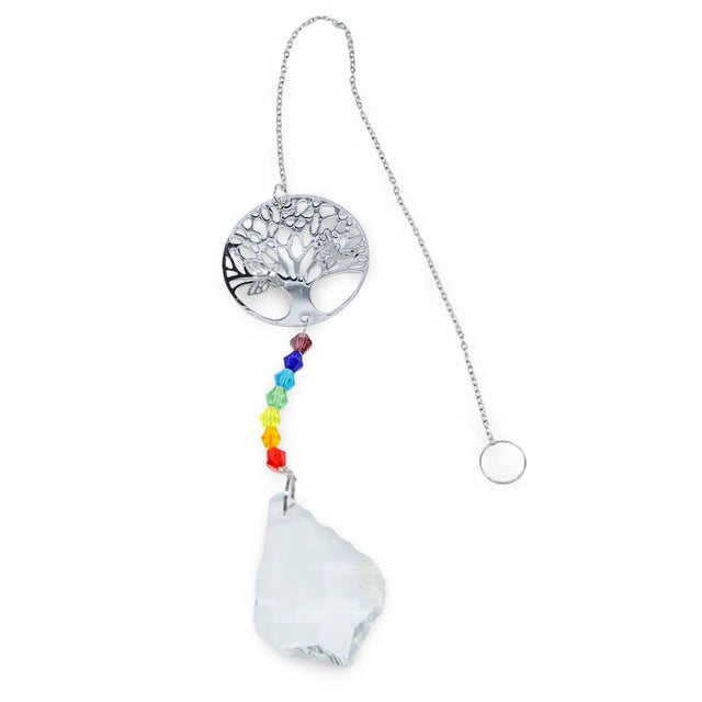 Home Decor - Suncatcher - Crystal Hanging Ornament - Water Drop, 7 Chakra & Tree of Life