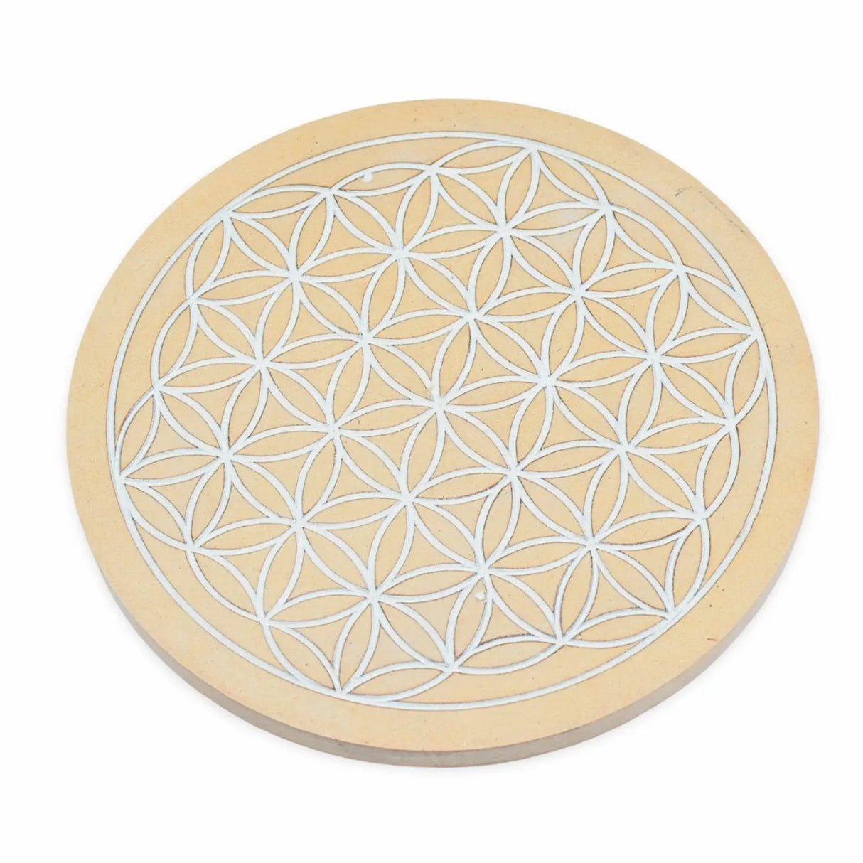 Metaphysical Tools - Wood Altar Crystal Grid - Flower of Life - 6" D
