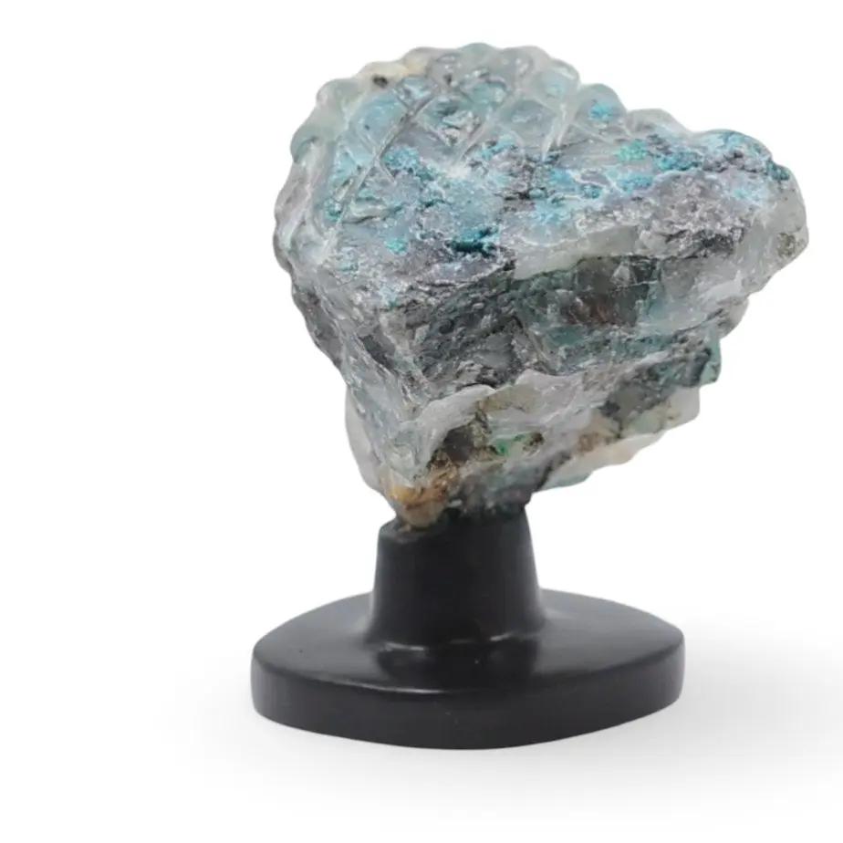 Spirit Animal - Carved Stone - Chrysocolla - Eagle Head on Onyx Base